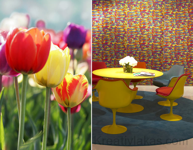 Tulipán színű étkezőasztal