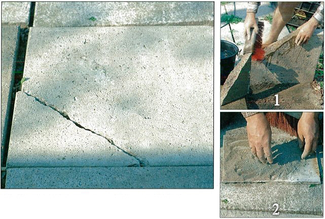 Törött betonlap javítása