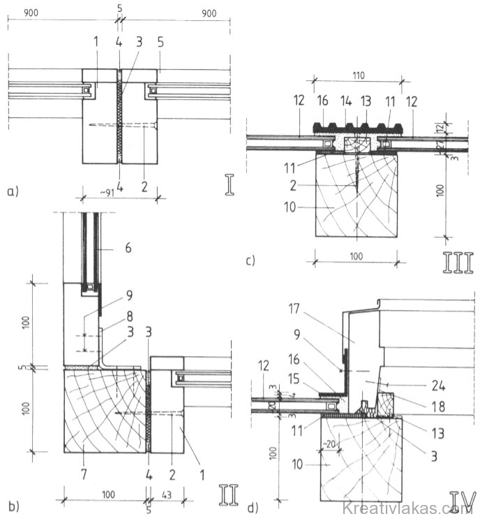 A 7-35 - 7-37. ábrán bemutatott téli­kertek összeépítési csomópontjai 1