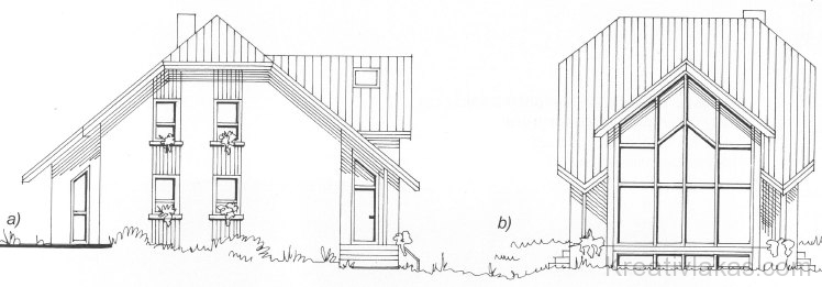 A 9-2. ábrán bemutatott télikertes lakóház sík terepen megépített változatának képe