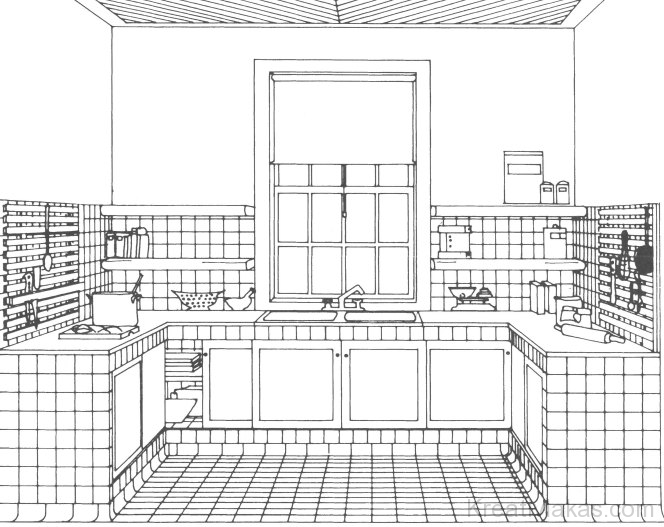 Rusztikus stílusú konyha belső tere
