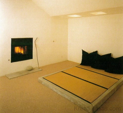 Modern, minimalista amerikai szoba, erős japán beütéssel.