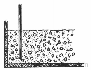 A folyékony betonkeverék kézi tömörítése tömőrúddal