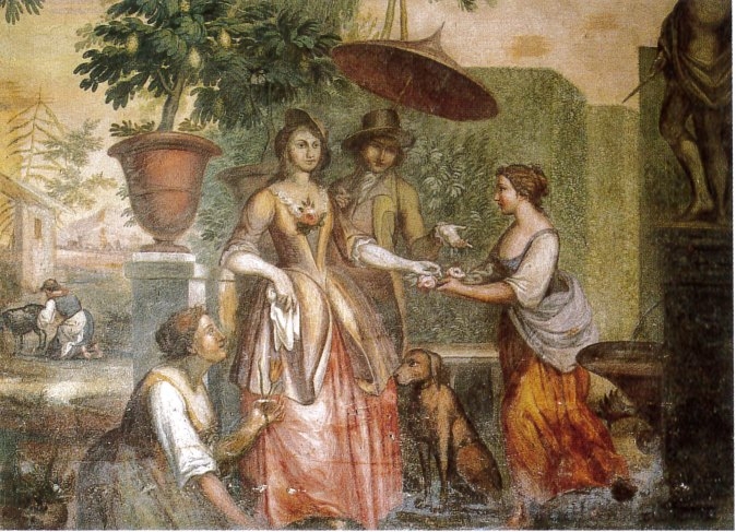 A Villa di Geggiano freskója az olasz paletta fő tónusai 