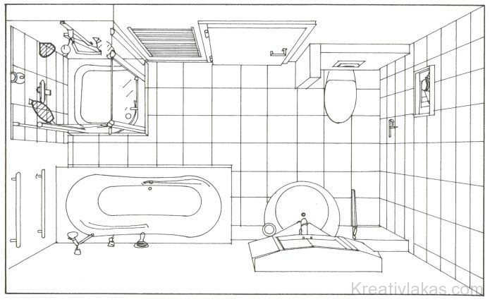 Középszintű és -igényességű für­dőszoba beépített - fülkeszekré­nyes – zuhanyzóval