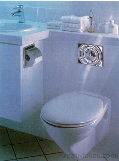 Egy egyszerűen felszerelt vendég-WC alaprajza