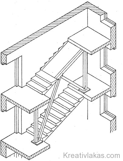Lebegő lépcsőfokok elhelyezési állványa