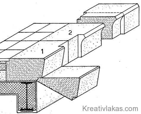 Lebegő lépcső emeletközi pihenőszerkezete